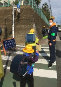 通学路見守りの様子